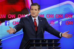 <br />
Republican U.S. presidential candidate Senator Ted Cruz speaks during the Republican presidential debate in Las Vegas, Nevada December 15, 2015.  <br/>Reuters