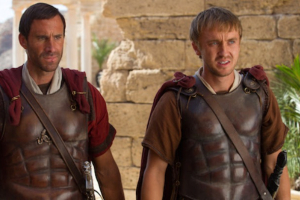 Clavius (Joseph Fiennes) and Lucius (Tom Felton) execute orders from Pontius Pilate in RISEN, in theaters nationwide, February 19, 2016 <br/>Columbia Pictures