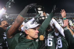 Michigan State Head Coach with his team, December 1, 2015. <br/>Smithsonian92