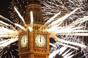 Big Ben Explodes with Fireworks on New Year's Eve <br/>The Guardian