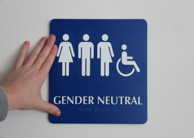 A gender-neutral bathroom is seen at the University of California, Irvine in Irvine, California September 30, 2014. <br/>