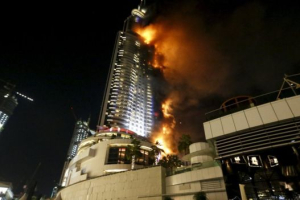 A fire engulfs The Address Hotel in downtown Dubai in the United Arab Emirates December 31, 2015. Ahmed Jadallah / Reuters <br/>