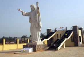 A business leader in Nigeria paid for what he considers to be the largest statute of Jesus Christ to be built on the continent of Africa, perhaps the world. The statute was unveiled on Jan. 1, 2016. It overlooks St. Aloysius Catholic Church in the mainly Christian village of Abajah. <br/>Facebook 