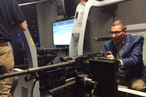 Evangelical reverend and president of Faith and Action, Rob Schenck, is vocal about Christians using guns, and this week admitted his core stance has changed. Here he is with a simulator during a visit with military chaplains.  <br/>Rob Schenck Facebook