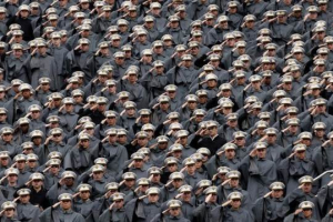 In this 2013 file photo, attending cadets salute from the upper deck of Michie Stadium during graduation ceremonies at the United States Military Academy at West Point, New York.  <br/>Reuters