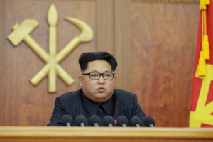 North Korean leader Kim Jong Un gives a New Year's address for 2016 in Pyongyang. <br/>Reuters