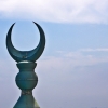 The crescent moon, the symbol of Allah (formerly one moon god among many gods), and of Islam.