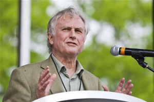 Well-known atheist and best-selling author Richard Dawkins speaks to the crowd during the 
