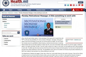 A screenshot of the blog post in question <br/>health.mil.com