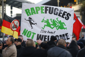 Pegida protesters at Saturday's protests in Cologne. Reuters <br/>