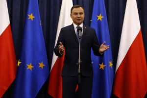 Poland's President Andrzej Duda speaks during his announcement at Presidential Palace in Warsaw, Poland  <br/>Reuters