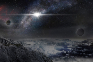An artist's impression of the record-breakingly powerful, superluminous supernova ASASSN- 15lh. (Credit: Beijing Planetarium / Jin Ma) <br/>