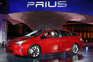 Toyota Prius 2016 hybrid electric car. (AP) <br/>