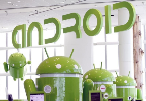 Android mascots are lined up in the demonstration area at the Google I/O Developers Conference in the Moscone Center in San Francisco, California, May 10, 2011. REUTERS/Beck Diefenbach <br/>