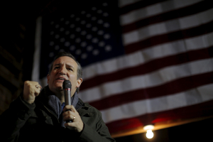 Ted Cruz speaks during a campaign stop at one of former U.S. Senator Scott Brown's 