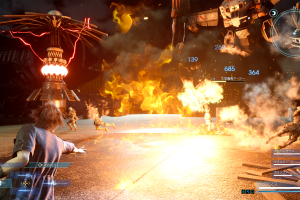 Final Fantasy XV screenshot: Noctis vs. Magitek Armor <br/>