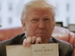 Donald Trump Holding His Mother's Bible