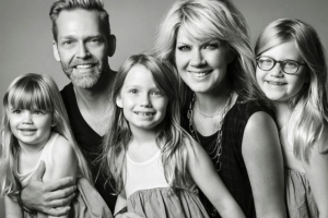 CCM artist Natalie Grant pictured with her husband, Bernie Helms, and their three children. <br/>Facebook