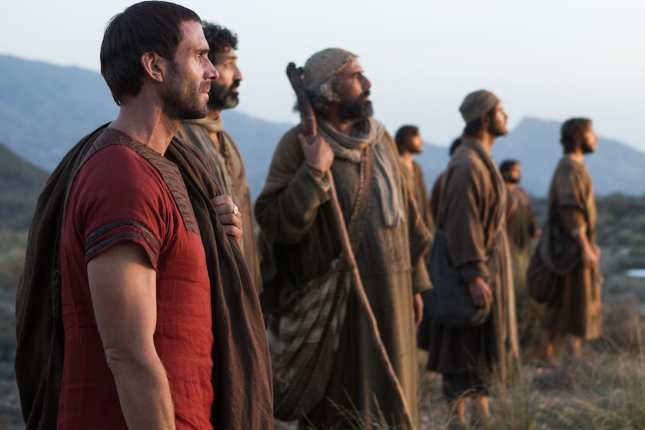 Clavius (Joseph Fiennes), with Jesus' disciples, witnesses a miracle in RISEN, in theaters nationwide, Feb. 19, 2016. 