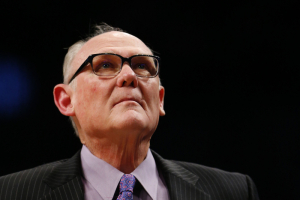 Feb 5, 2016; Brooklyn, NY, USA; Sacramento Kings head coach George Karl during the first half against the Brooklyn Nets at Barclays Center.  <br/>Noah K. Murray-USA TODAY Sports