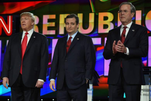 Donald Trump, Ted Cruz, and Jeb Bush.   <br/>Getty Images