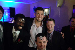 Tim Tebow surprises guests at the Night to Shine prom event. <br/>Tim Tebow Foundation