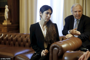Nadia Murad Basee Taha, 21, who was orphaned when ISIS extremists slaughtered six of her brothers as well as her mother in the northern Iraqi town of Sinjar in 2014, is calling for humanity to be 'united in facing ISIS'<br />
 <br/>Reuters