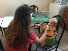 Grandmother Michelle Duggar gladfully spent time with grandson Israel in Central America. <br/>Derick Dillard