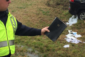 A driver's Bible was the only major item recovered from an accident scene in Memphis, Tenn., Sunday after a man's SUV left Interstate 385, struck a pole and burst into flames. Many witnesses say they believe God was watching over the incident, after the driver was pulled into safety and taken to the hospital.  <br/>WREG News Channel 3 