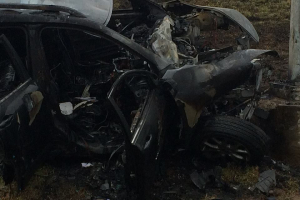The SUV involved in this accident after the fire was put out. <br/>WREG News Channel 3 