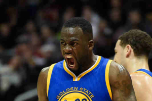 Feb 22, 2016; Atlanta, GA, USA; Golden State Warriors forward Draymond Green (23) reacts to a play against the Atlanta Hawks during the second half at Philips Arena. The Warriors defeated the Hawks 102-92.  <br/>Dale Zanine-USA TODAY Sports