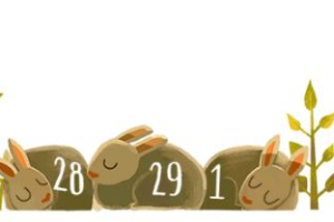 The Rabbits on Google's Search Engine commemorate 2016's Leap Day. <br/>Google