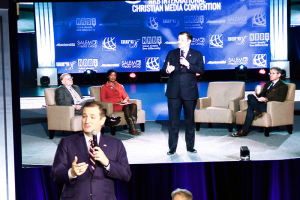 Texas Senator Ted Cruz speaks during the 2016 NRB convention in Nashville, Tennessee. The Gospel Herald <br/>