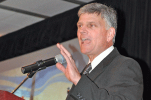 Evangelist Franklin Graham is seen here at the Vancouver Surrey Hotel in British Columbia of Canada in March 2010. <br/>Frank King/BGEAC