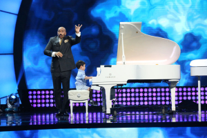 Steve Harvey, and 4-year-old piano prodigy on the hit NBC show 'Little Big Shots