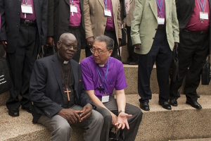 Retired Archbishop of Nigeria the Most Rev. Peter Akinola is seen here on the left. Some 130 leaders from 20 provinces gather in Singapore for the Fourth Anglican South to South Encounter, April 19-23, 2010. <br/>Global South Anglican Online