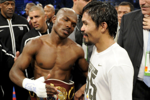 Manny Pacquiao and Timothy Bradley in 2012. Flickr/Ver en vivo En Directo <br/>Flickr/Ver en vivo En Directo
