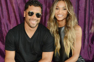 The ''openly abstinent-'til-marriage duo'' Russell Wilson and Ciara debuted as an engaged couple in Las Vegas.  <br/>Facebook 