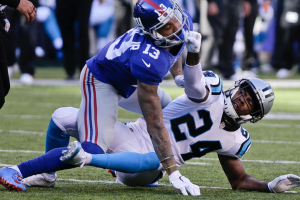 The NFL aims to implement ''The Odell Beckham Rule'' following the controversy in thew New York Giants vs Carolina Panthers match in December. Vimeo/Inside Sports <br/>Vimeo/Inside Sports