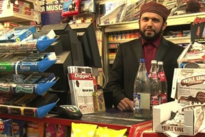 Scottish Muslim shopkeeper Asad Shah in his Glasgow convenience shop, before he was murdered Thursday by a fellow Muslim for posting supportive Easter messages to Christians on social media. <br/>GoFundMe