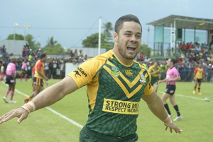 Australian rugby league player Jarryd Hayne during between Papua New Guinea and australian Prime Minister's XIII in Kokopo. <br/>Wikimedia Commons/PNG Rugby Football League via Department of Foreign Affairs and Trade