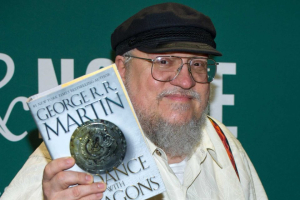 George R.R. Martin at a book signing for ''A Dance of Dragons'' July 14, 2011. AP Photo/Charles Sykes  <br/>