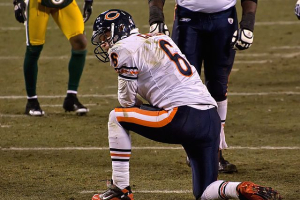 Jay Cutler with the Chicago Bears.  <br/>Wikimedia Commons/Mike Morbeck