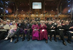 Christian leaders participate in the closing celebration of Edinburgh 2010, June 6, 2010. The occasion celebrated the 100th anniversary of the historic World Missionary Conference held in Edinburgh in 1910 and the subsequent birth of the world church. <br/>WCC / Gary Doak
