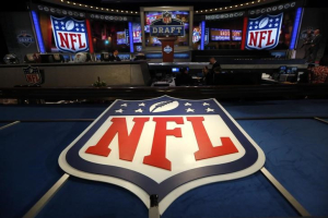 The NFL logo and set are seen at New York's Radio City Music Hall before the start of the 2013 NFL Draft April 25, 2013.  <br/>REUTERS/Shannon Stapleton