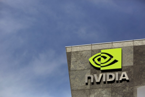 The logo of technology company Nvidia is seen at its headquarters in Santa Clara, California February 11, 2015. REUTERS/Robert Galbraith <br/>REUTERS