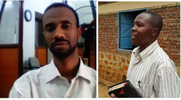 Worry is increasing that Pastor Hassan Abduraheem Kodi Taour (right) will be charged by the government of Sudan with a crime punishable by death.  Left foto is Telal Rata another pastor being detained in Sudan. <br/>Photo:WorldWatch Monitor