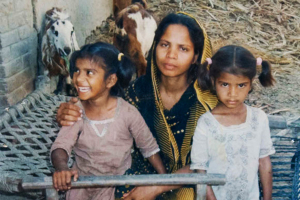 Asia Bibi and two of her five children, pictured prior to her imprisonment on death row in 2010 for 