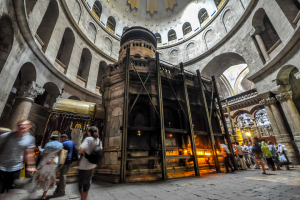 The Tomb of Jesus inside the Church of the Holy Sepulchre.  <br/> AP Photo