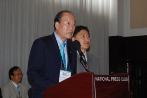 The Rev. Kwang Sun Rhee, chairman of the Christian Council of Korea from South Korea, speaks at an event for North Korea freedom at the National Press Club in Washington, D.C. on July 13, 2010. <br/>The Christian Post